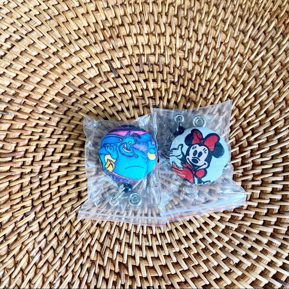 Disney Nurse ID Clips Holder Aladdin Genie Minnie
